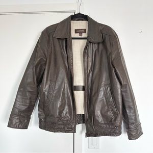 Danier brown leather bomber